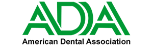 The image is a logo with the text  ADA  prominently displayed, indicating it s related to the American Dental Association.